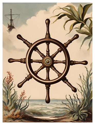 classic maritime ship wheel