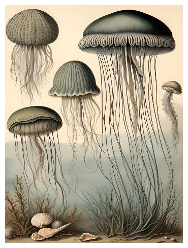 jellyfish vintage illustration