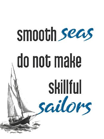 skillful sailors with sailboat