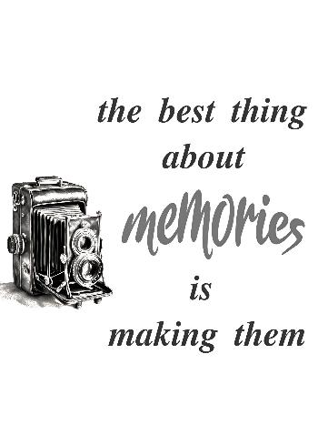 memories quote with vintage camera