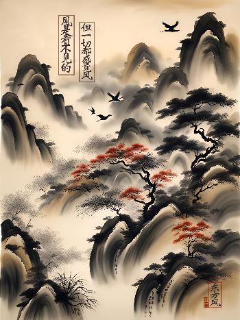 wild nature traditional japanese painting